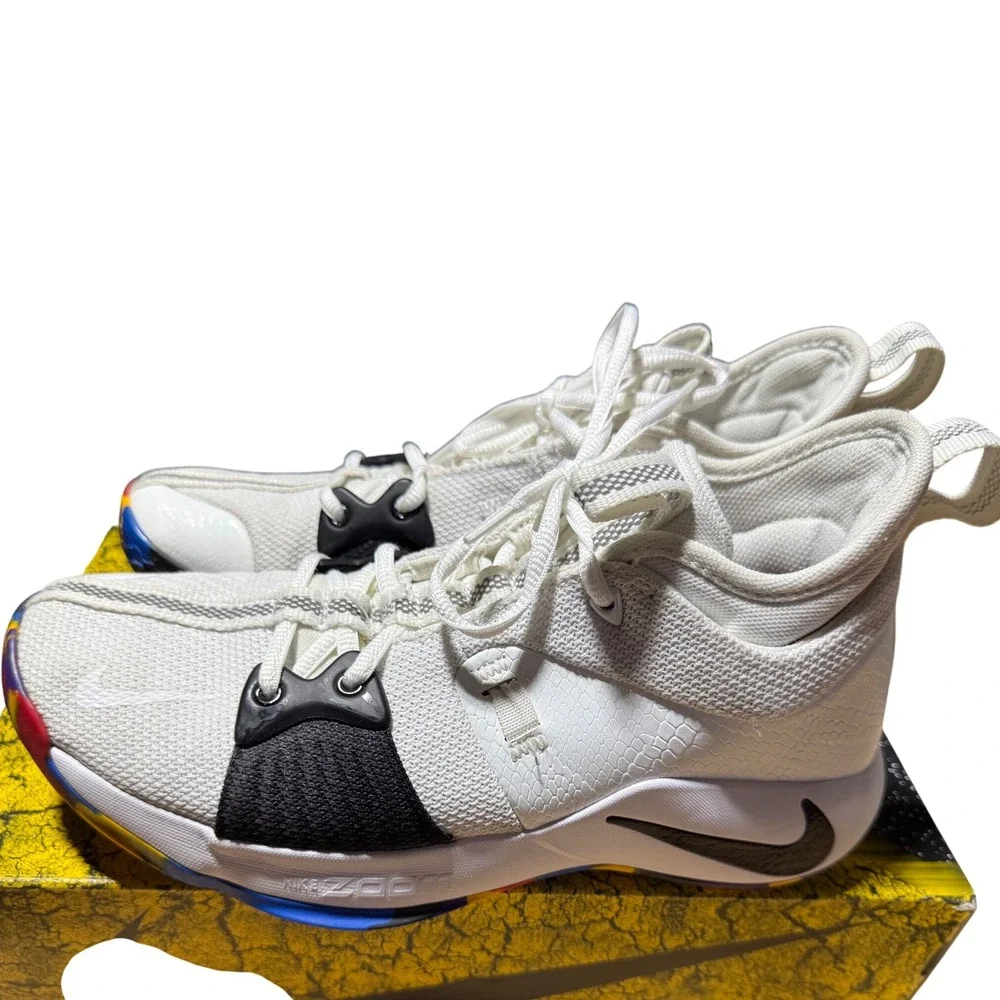 Nike PG 2 TS Paul George White Multi Color Basketball Shoes Mens‎